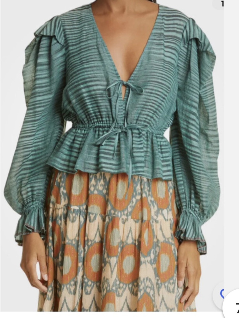Ulla Johnson Ophelia Peplum Long Sleeve Blouse